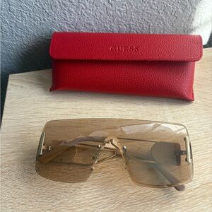 Aldo Women's Gold Sunglasses with Red Case